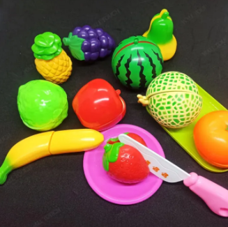 Play Food Toy cutting Fruit & Food cutter Set play Kitchen Kits early Education Toys for Girls AND BOYS 10 Pcs