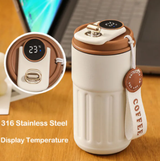 Portable Temperature Show Flask Touch Screen 460ML Stainless Steel Vacuum Flask Smart Temperature Water Cup Insulation Cup Coffee Cup Thermos Water Bottle - Flask