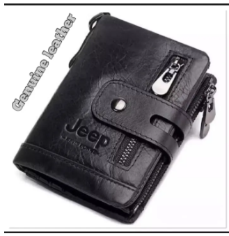 Jeep Black 100% Leather Wallet For Man - Wallet For Men - Wallet For Men - Wallet